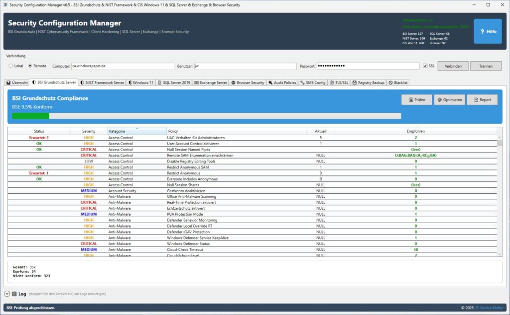 Umfassende Sicherheitshärtung für Windows-Umgebungen