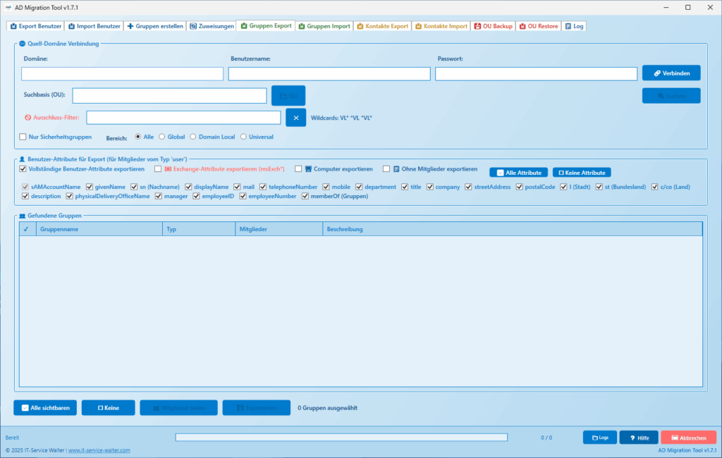 Gruppen Export Gruppen Export