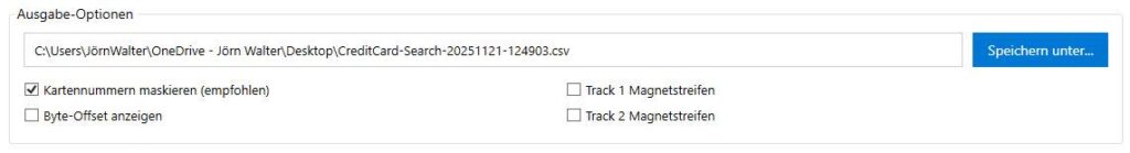Kartennummer maskieren Byte-offset