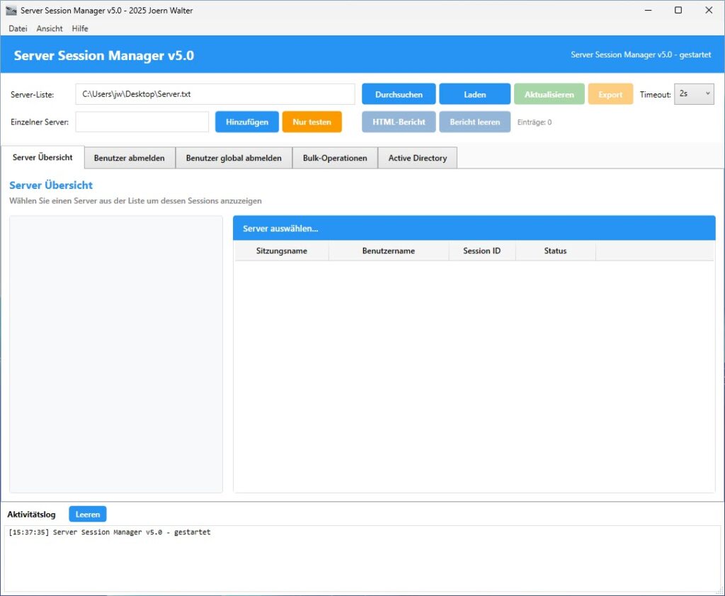Server Session Manager Server Session Manager